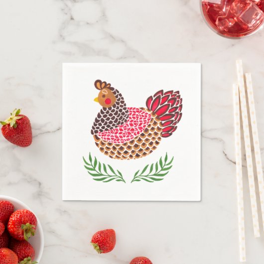 Serviette En Papier Le Hen Brown (En situation)