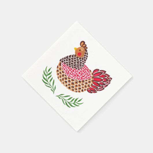 Serviette En Papier Le Hen Brown (Coin)