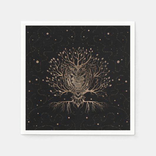 Serviette En Papier Le hibou d'or (Devant)