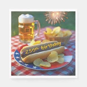 Serviette En Papier Le Hot Dog américain du 250e anniversaire