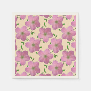 Serviette En Papier Le jardin rose doux floral fleurit sur n'importe