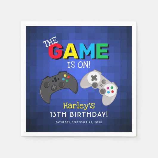 Serviette En Papier Le Jeu Est En Cours ! | Jeu vidéo Anniversaire (Devant)