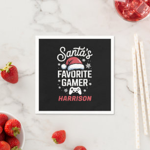 Serviette En Papier Le jeu personnalisé de Noël préféré du Père Noël