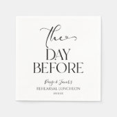 Serviette En Papier Le Jour Avant Le Déjeuner Minimal De La Répétition (Devant)