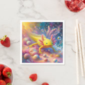 Serviette En Papier Le joyeux Axolotl (En situation)