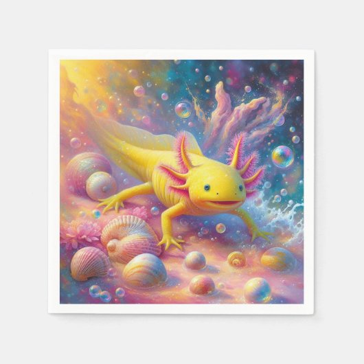 Serviette En Papier Le joyeux Axolotl (Devant)