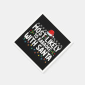 Serviette En Papier Le Karaoké Avec Noël Père Noël (Coin)