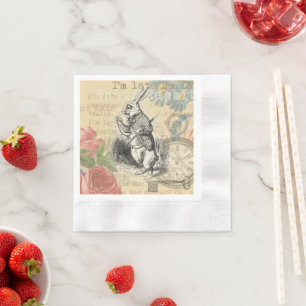 Serviette En Papier Le lapin blanc Alice au pays des merveilles