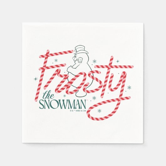 Serviette En Papier Le logo du Sucre de canne Snowman Frosty (Devant)