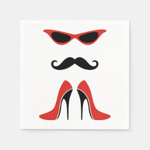 Serviette En Papier Le look parfait en noir et rouge + votre idée