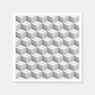 Serviette En Papier Le lt blanc gris a ombragé des cubes en regard 3D