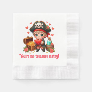 Serviette En Papier Le magnifique pirate de la Saint Valentin