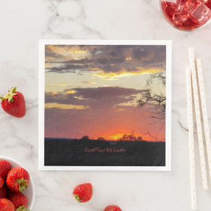Serviette En Papier Le magnifique Sunset Texas Hill Country