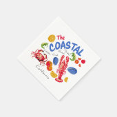 Serviette En Papier Le Marché de Fruits de Mer Côtiers (Coin)