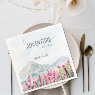 Serviette En Papier Le Mariage à la Montagne Aquarelle : L'Aventure Co