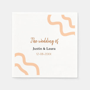 Serviette En Papier Le mariage de nom de la mariée date pêche