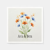 Serviette En Papier Le Mariage Fleur sauvage Embrace d'été (Devant)