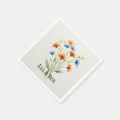 Serviette En Papier Le Mariage Fleur sauvage Embrace d'été (Coin)