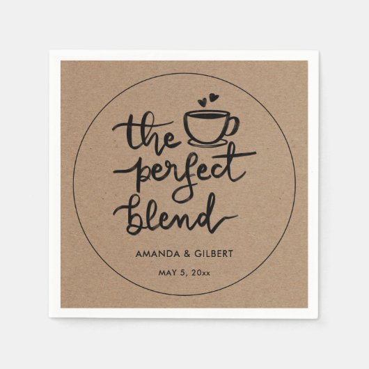 Serviette En Papier Le Mariage papier Kraft pour mixage parfait (Devant)