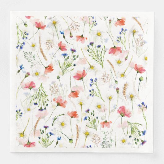 Serviette En Papier Le Meadow Fleur sauvage scandinave (Devant)