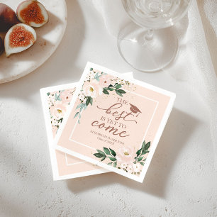 Serviette En Papier Le Meilleur Est Encore à Venir Blush Floral Fête d