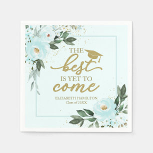 Serviette En Papier Le Meilleur Est Encore À Venir Turquoise Floral Gr