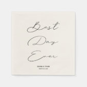 Serviette En Papier Le Meilleur Jour De Mariage Réception Cocktail Nap (Devant)