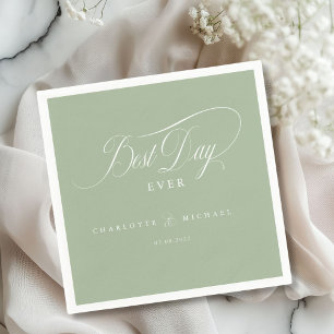 Serviette En Papier LE MEILLEUR JOUR JAMAIS ! Élégant, Mariage