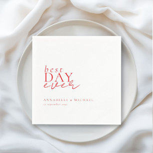 Serviette En Papier LE MEILLEUR JOUR JAMAIS ! Moderne, minimaliste, bl