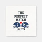 Serviette En Papier Le Monogramme Parfait Mariage de football (Devant)