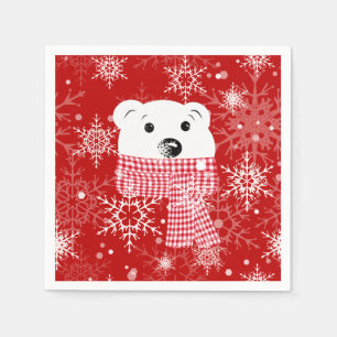 Serviette En Papier Le museau d'un ours polaire, Noël