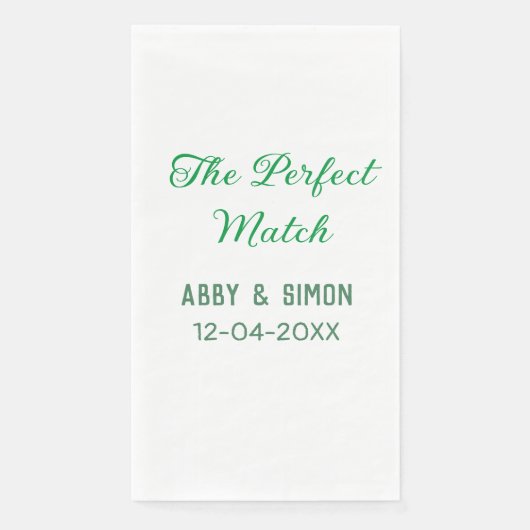 Serviette En Papier Le parfait match ajoute nom de couple date texture (Devant)
