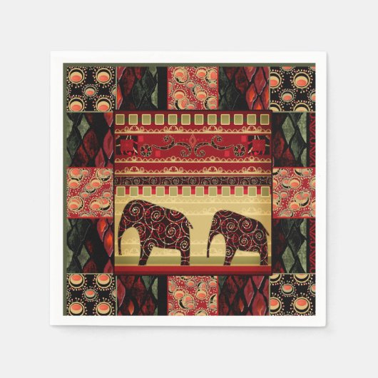 Serviette En Papier Le patchwork africain (Devant)