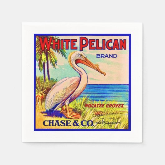 Serviette En Papier Le Pélican blanc (Devant)