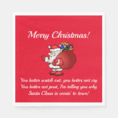 Serviette En Papier Le Père Noël arrive à la ville Papier serviettes E (Devant)