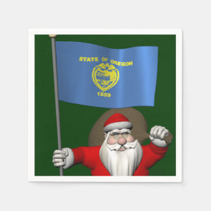 Serviette En Papier Le Père Noël Avec L'Enseigne De L'Oregon