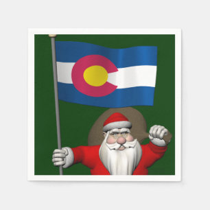 Serviette En Papier Le Père Noël Avec L'Enseigne Du Colorado