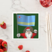 Serviette En Papier Le Père Noël Avec L'Ensigne D'Aruba (En situation)