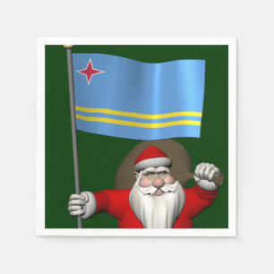 Serviette En Papier Le Père Noël Avec L'Ensigne D'Aruba