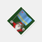 Serviette En Papier Le Père Noël Avec L'Ensigne D'Aruba (Coin)