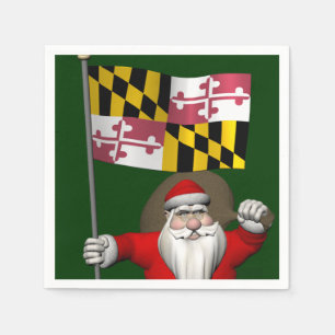 Serviette En Papier Le Père Noël Avec L'Ensigne Du Maryland