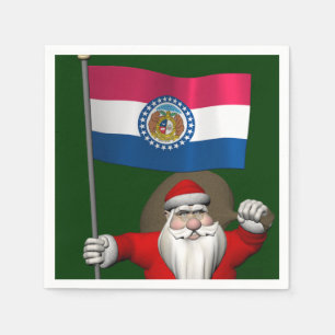 Serviette En Papier Le Père Noël Avec L'Ensigne Du Missouri