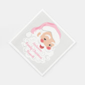 Serviette En Papier Le Père Noël en Casquette rose Noël (Coin)