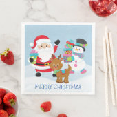 Serviette En Papier Le Père Noël Et Ses Amis Papier Napkins (En situation)