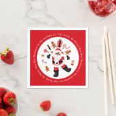 Serviette En Papier Le Père Noël Noir Mange. Boisson. Sois Joyeux ! (En situation)