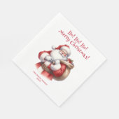 Serviette En Papier Le Père Noël présente la fête rouge (Coin)