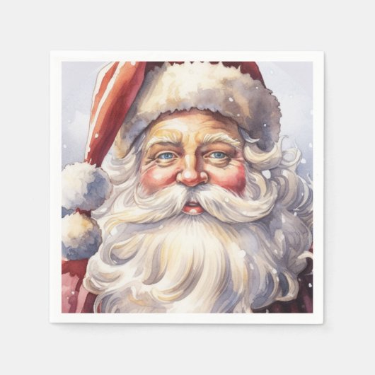 Serviette En Papier Le Père Noël rétro dans un Noël Casquette rouge (Devant)