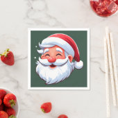 Serviette En Papier Le Père Noël souriant (En situation)