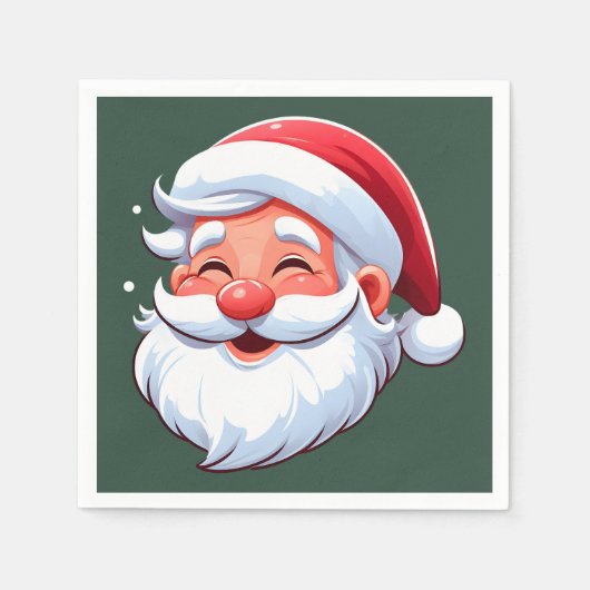 Serviette En Papier Le Père Noël souriant (Devant)