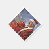 Serviette En Papier Le Père Noël Trump Avec Sac Cadeau (Coin)